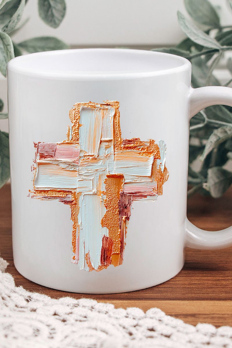 The Painted Gilded Cross Ceramic Mug