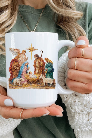 The Painted Nativity Scene Ceramic Mug - Wholesale Accessory Market
