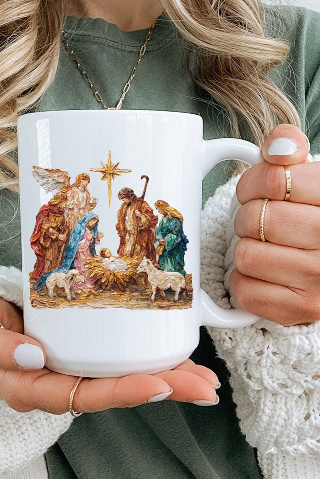 The Painted Nativity Scene Ceramic Mug - Wholesale Accessory Market