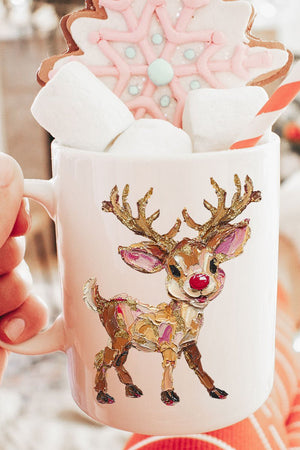The Painted Red Nose Reindeer Ceramic Mug - Wholesale Accessory Market