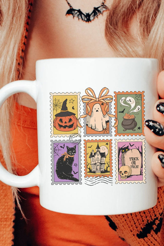 Vintage Halloween Stamps Ceramic Mug - Wholesale Accessory Market