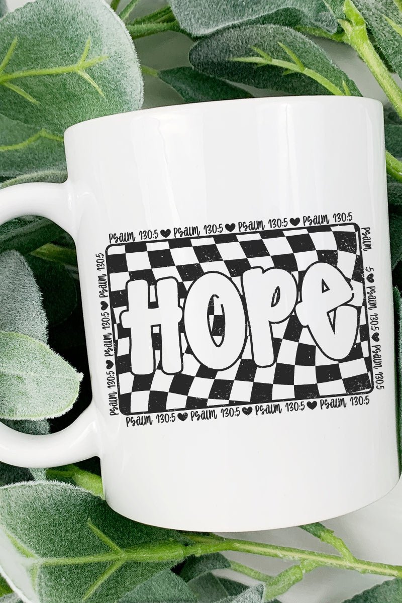 Wavy Checkered Hope Ceramic Mug - Wholesale Accessory Market