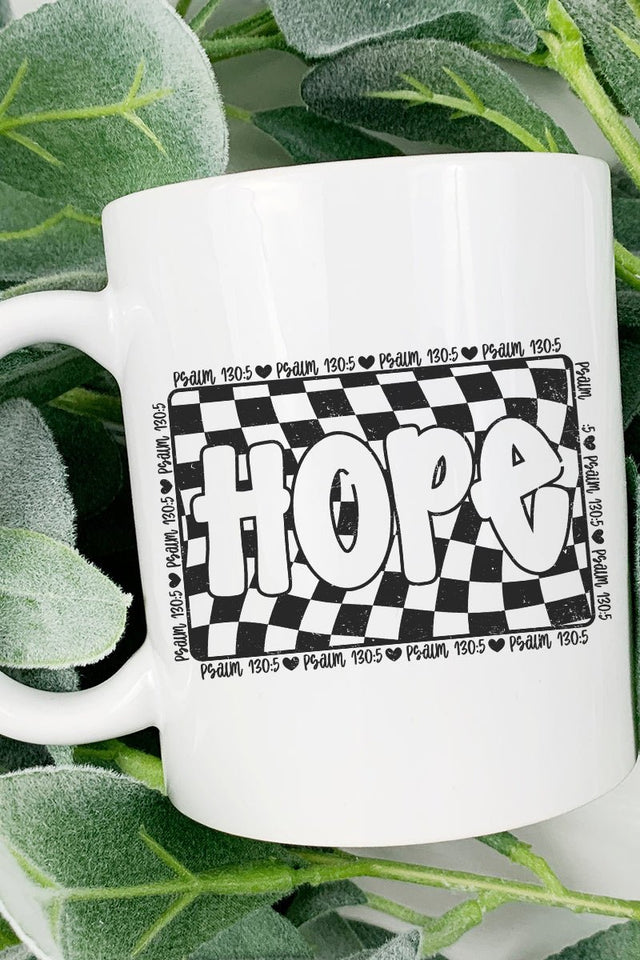 Wavy Checkered Hope Ceramic Mug - Wholesale Accessory Market