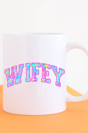 Wifey Cheetah Vibes White Mug - Wholesale Accessory Market