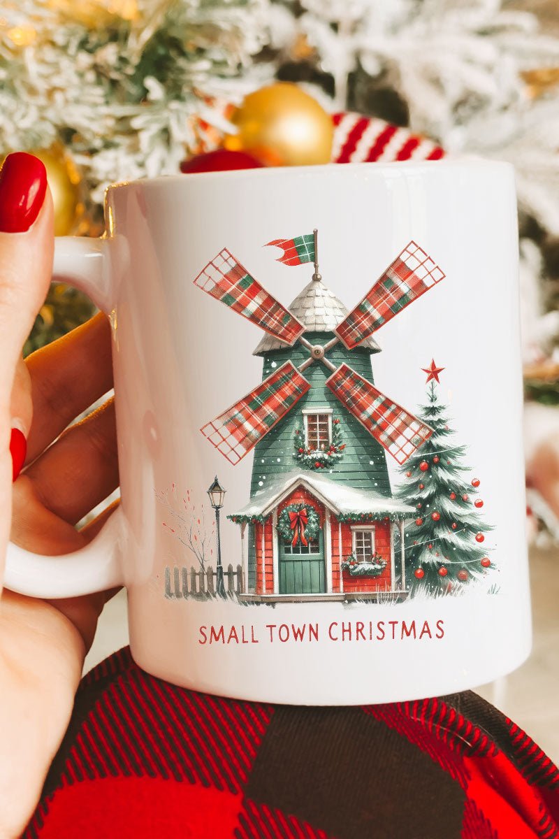 Windmill Small Town Christmas Ceramic Mug - Wholesale Accessory Market