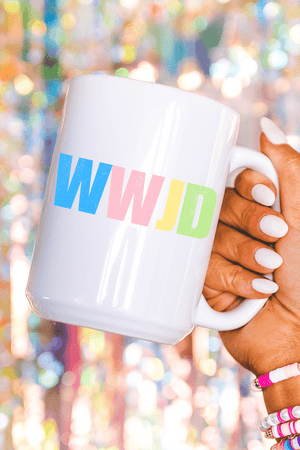Pastel WWJD Ceramic Mug - Wholesale Accessory Market
