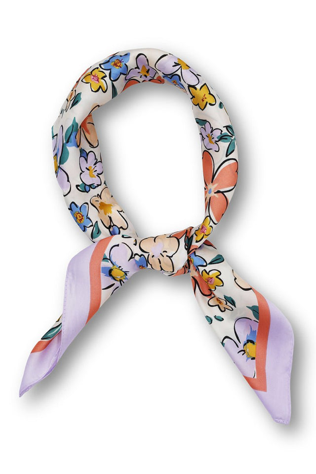 Let Your Dreams Blossom Purple Square Satin Scarf - Wholesale Accessory Market