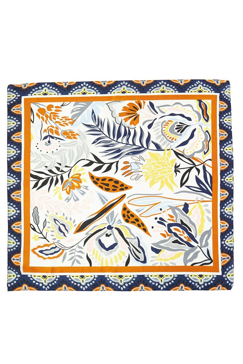Jungle Edit Navy Square Satin Scarf - Wholesale Accessory Market