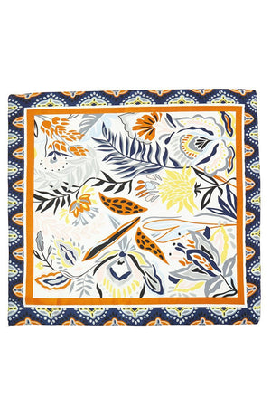 Jungle Edit Navy Square Satin Scarf - Wholesale Accessory Market