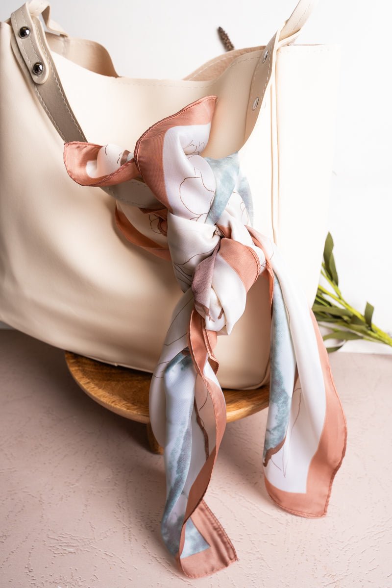 Florence Dream Aqua Square Satin Scarf - Wholesale Accessory Market