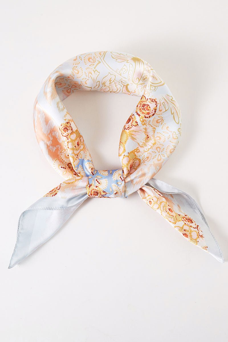 Florence Dream Aqua Square Satin Scarf - Wholesale Accessory Market