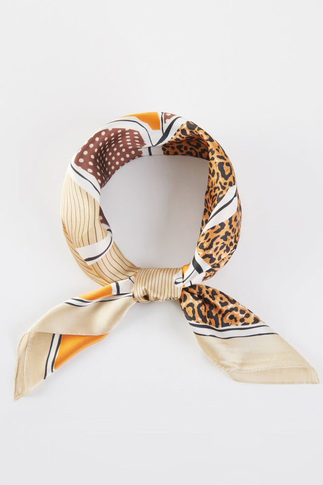 Wild Stallions Orange Square Satin Scarf - Wholesale Accessory Market