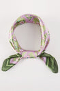 Botanical Edge Pink & Green Square Satin Scarf - Wholesale Accessory Market