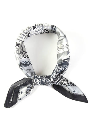 Valencia Black Square Satin Scarf - Wholesale Accessory Market