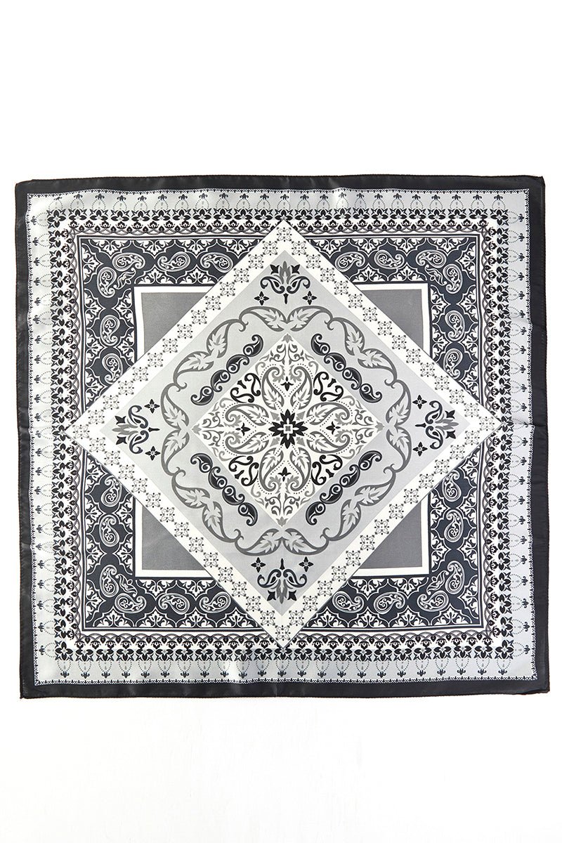 Valencia Black Square Satin Scarf - Wholesale Accessory Market