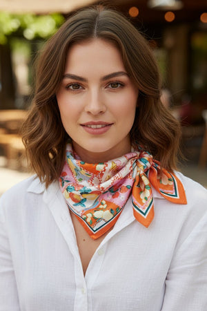 Tropical Appeal Square Satin Scarf - Wholesale Accessory Market