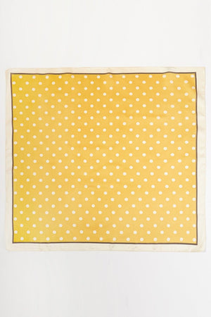 Polka Dot Perfection Mustard Square Satin Scarf - Wholesale Accessory Market