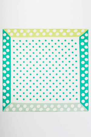 Pattern Play Green Dots Square Satin Scarf - Wholesale Accessory Market