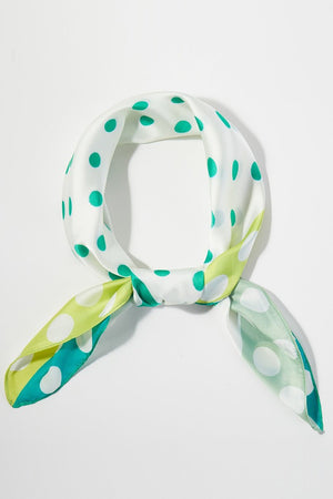 Pattern Play Green Dots Square Satin Scarf - Wholesale Accessory Market