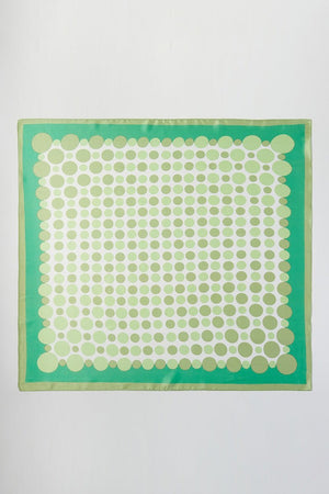 Forward Motion Green Dots Square Satin Scarf - Wholesale Accessory Market