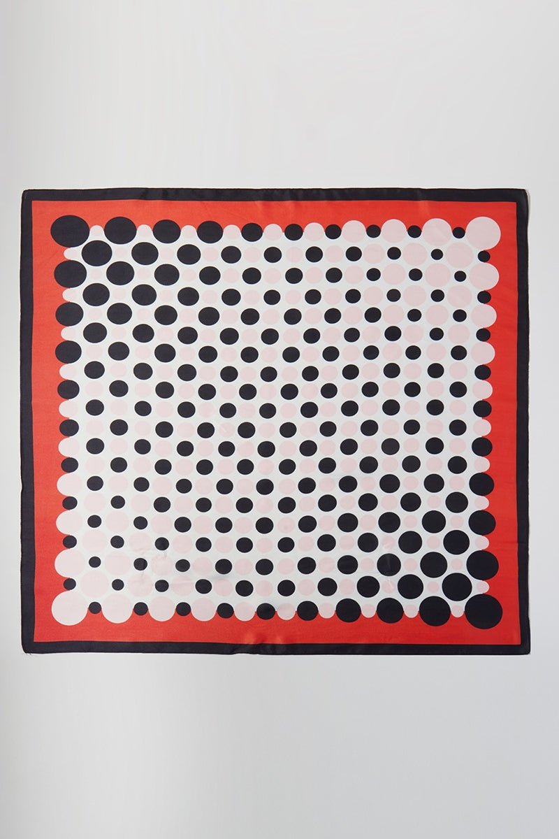 Forward Motion Red Dots Square Satin Scarf - Wholesale Accessory Market