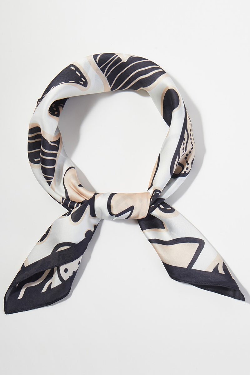 Love In Motion Black Square Satin Scarf - Wholesale Accessory Market