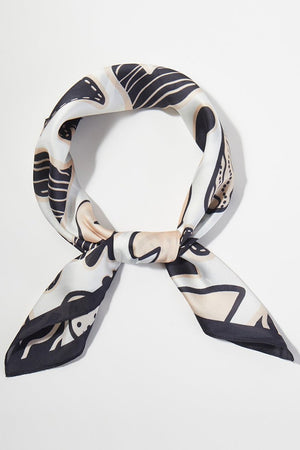 Love In Motion Black Square Satin Scarf - Wholesale Accessory Market