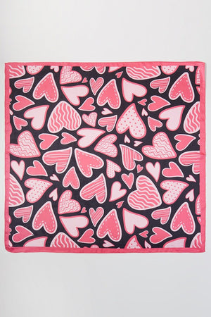 Love In Motion Pink Square Satin Scarf - Wholesale Accessory Market