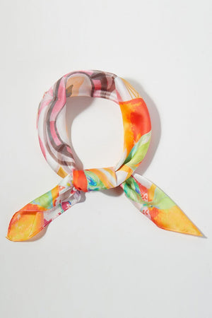 Valencia Oranges Coral Square Satin Scarf - Wholesale Accessory Market