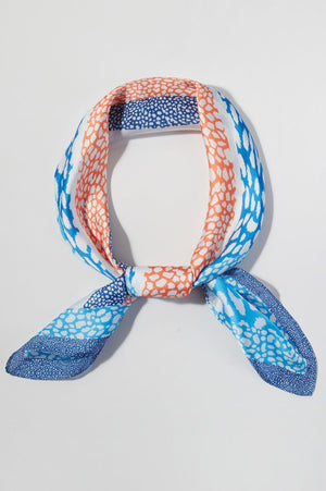 Leopard Lane Blue Square Satin Scarf - Wholesale Accessory Market