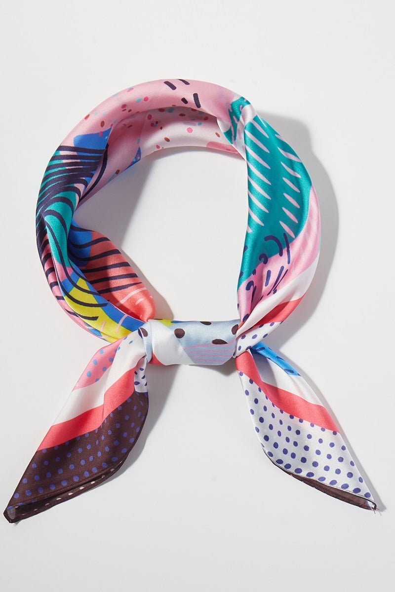 Find Your Rhythm Pink Square Satin Scarf - Wholesale Accessory Market
