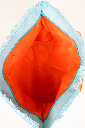 Summer Rope Text Blue Canvas Tote - Wholesale Accessory Market