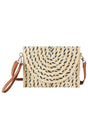 Santorini Beige Multi Straw Envelope Crossbody Clutch - Wholesale Accessory Market