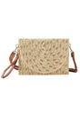 Golden Shore Beige Straw Envelope Crossbody Clutch - Wholesale Accessory Market
