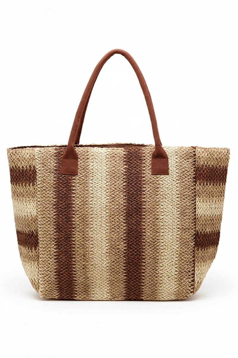 Palm Springs Brown Straw Tote Bag - Wholesale Accessory Market
