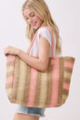 Palm Springs Pink Straw Tote Bag - Wholesale Accessory Market