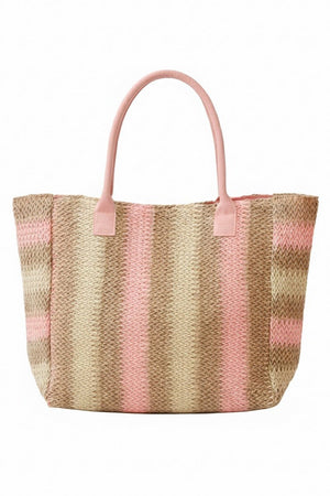 Palm Springs Pink Straw Tote Bag - Wholesale Accessory Market