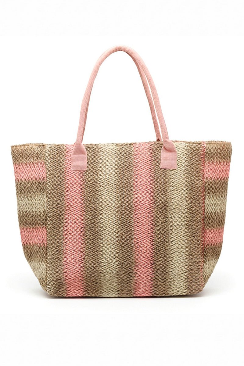 Palm Springs Pink Straw Tote Bag - Wholesale Accessory Market
