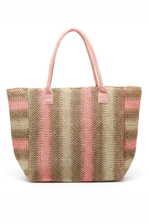 Palm Springs Pink Straw Tote Bag - Wholesale Accessory Market