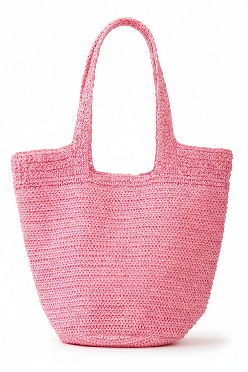 Salt & Sun Hot Pink Woven Straw Bucket Bag - Wholesale Accessory Market