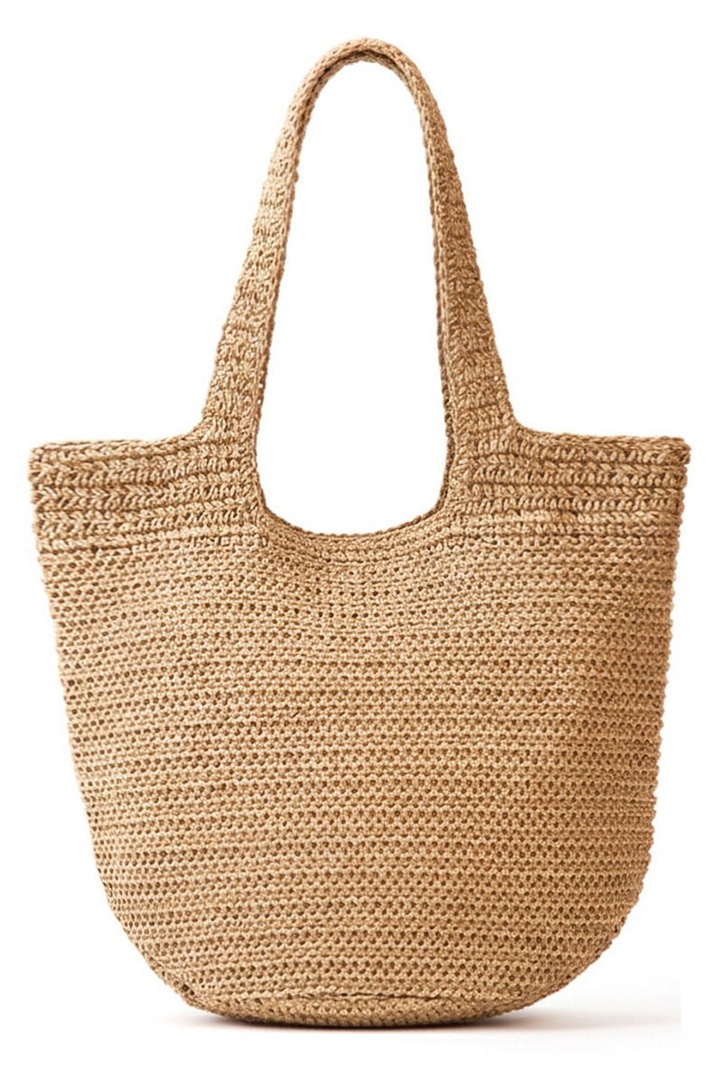 Salt & Sun Tan Woven Straw Bucket Bag - Wholesale Accessory Market