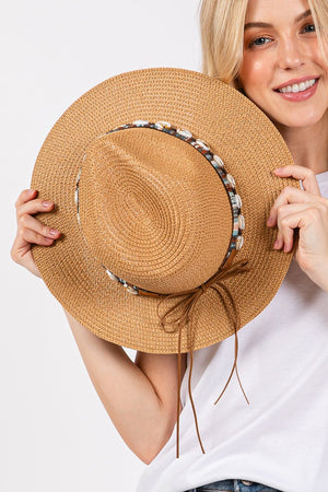Cowrie Coast Taupe Straw Hat - Wholesale Accessory Market