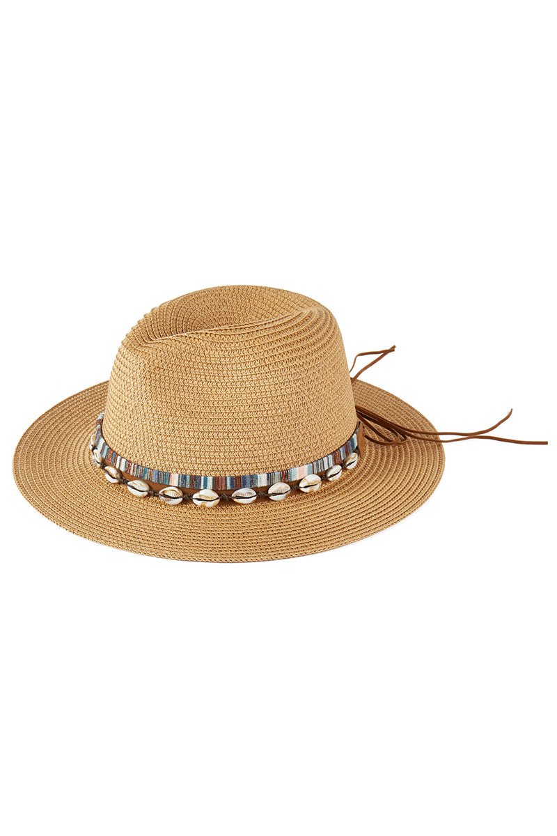 Cowrie Coast Taupe Straw Hat - Wholesale Accessory Market