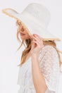 Sunchaser White Frayed Straw Floppy Hat - Wholesale Accessory Market