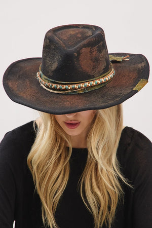 Midnight Mesa Black Vintage Felt Cowgirl Hat - Wholesale Accessory Market