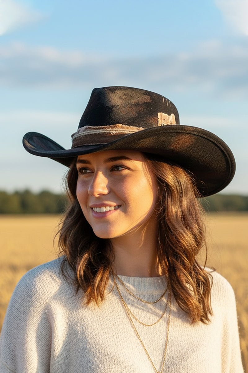 Script Reno Hat Reno Rogue Black Vintage Felt Cowgirl Hat | Wholesale Accessory Market