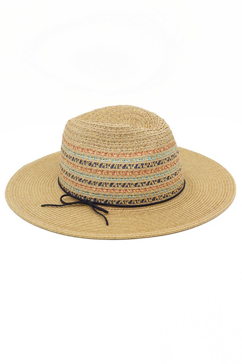 Sausalito Tan Woven and Ribbon Band Straw Hat - Wholesale Accessory Market