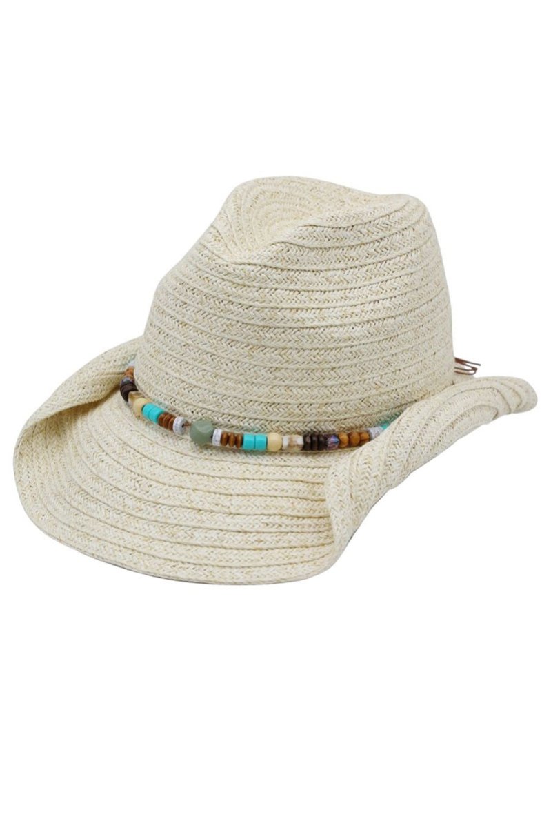 Galveston Island Beaded Ivory Straw Cowgirl Hat - Wholesale Accessory Market