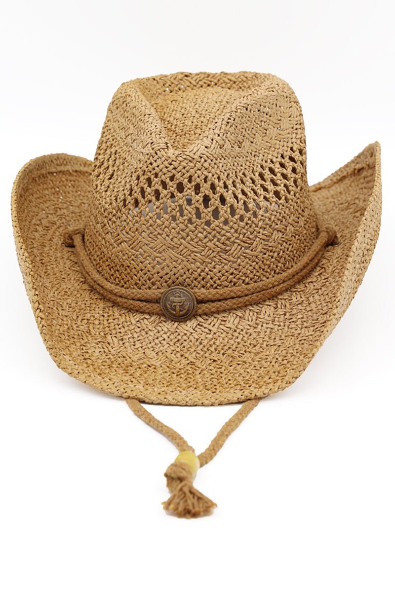 Tide & True Tan Straw Cowgirl Hat with Chin Strap - Wholesale Accessory Market