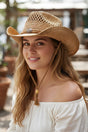 Tide & True Tan Straw Cowgirl Hat with Chin Strap - Wholesale Accessory Market